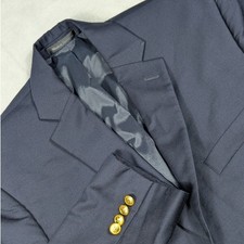 Lauren Ralph Lauren Mens Navy Blue 100 Wool Two Button Blazer Sport Coat 40R