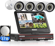 Hiseeu 5MP Überwachungskamera Set Aussen, 4X 5MP PoE IP [5MP+3TB HDD]