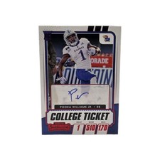 2021 Panini Draft Picks - College Ticket Autographs Pooka Williams #186 Red