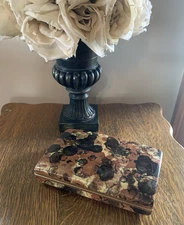 MELE Gold Swirl Hard Tortoise Shell Jewelry Box Travel Case MCM Rings Earrings