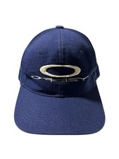 Vintage Oakley Hat Cap Mens One Size Blue Twill 90s Hook  Loop Wool