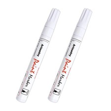 Artsunlvy White Paint Pens marking pens Permanent 1 Count Pack of 2 ,