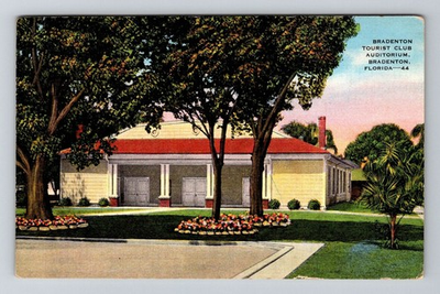 #ad Bradenton FL Florida Bradenton Tourist Club Auditorium c1945 Vintage Postcard $0.99