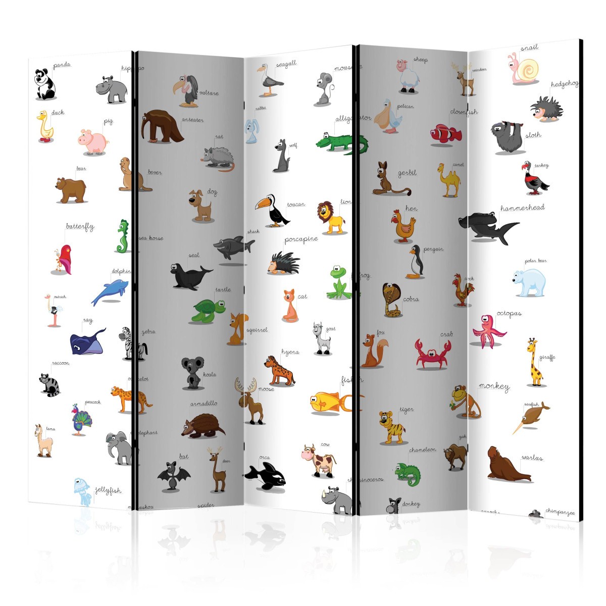 Paravent enfant 5 volets grand format 172x225 cm pour cacher le désordre des jouets