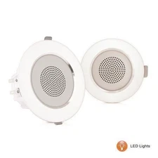 Pyle Pair 3.5’’ Ceiling, Wall Speakers, 2-Way Aluminum Frame Built-in LED Light