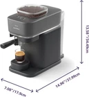 Philips Baristina Espresso Machine w/ Grinder, 16 Bar Pressure, Compact, Black