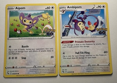 Pokémon Aipom & Ambipom Evolution Set - Pokémon GO - Englisch