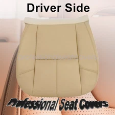 Front Driver Bottom Leather Seat Cover Tan For 2007-2014 GMC Sierra 1500 2500