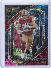 Christian McCaffrey 2022 Panini Select Field Level Cosmic Prizm #385 Suite Level