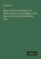 Report Of The Proceedings At An Indian Council, At Cattaraugus, In The State Of