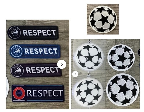 UCL UEFA Champions League Respect + Star Ball Patch Badge Parche Flicken