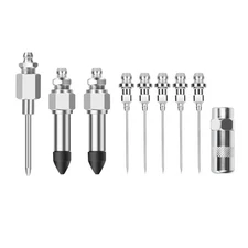 9Pcs High Quality Grease Gun Needle Nozzle Kit with Adapter Fitting Accessory