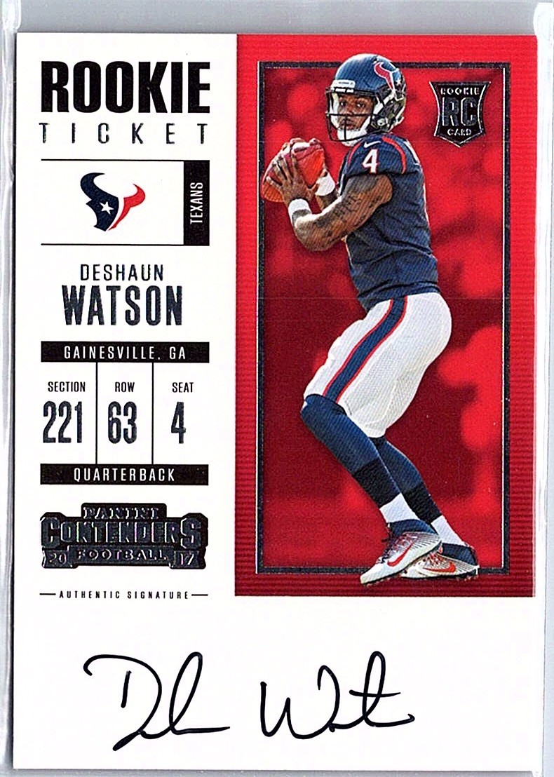 Deshaun Watson 2017 Panini Contenders #302 Rookie Ticket RC Card Auto NM