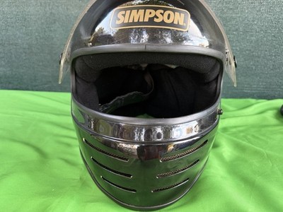 Simpson M61 Vintage 1980 Motorcycle Helmet Size 7 1/4 | eBay