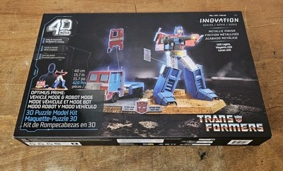 4D Build Spin Master 3D Puzzle Modellbausatz Transformers Optimus Prime mit Lichtern