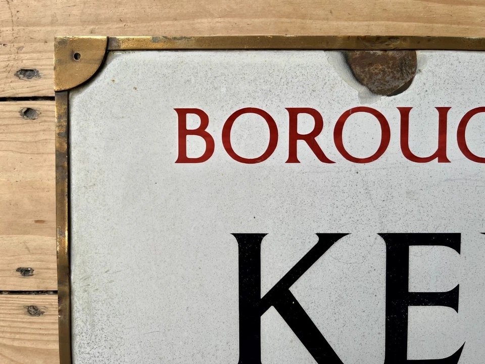 Letrero de calle esmaltado original: Kenton Road, Borough of Hackney, E9 Foto 2 de 2