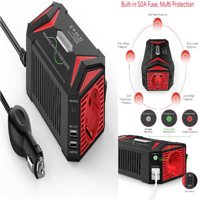 Auto Wechselrichter 12V auf 230V BESTEK 300W Stromw