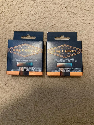 2 KING C GILLETTE ALL IN ONE STYLER BLADE BEARD TRIMMING ATTACHMENT LOT