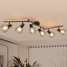 6-Light Track Lighting, Directional Rotatable Ceiling Light Fixture