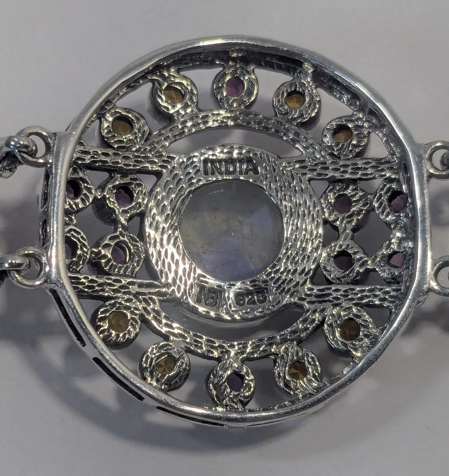 ** (NOS) Nicky Butler 925 S.Pulseira Prata Pedra da Lua/Multigem AP-10 - Imagem 4 de 4