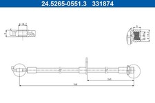 Bremsschlauch ATE 24.5265-0551.3 für TOYOTA YARIS CROSS AYGO KSP211 VVT KGB70