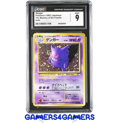 CGC 9 Gengar Holo 94 Mystery of the Fossils graded psa beckett slab vintage tag