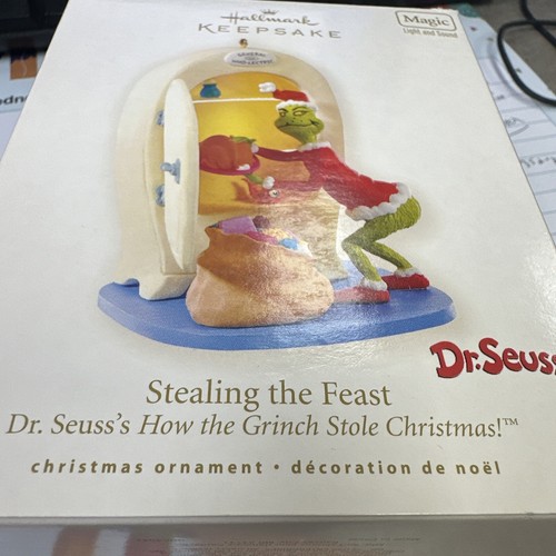Hallmark Keepsake Ornament Stealing the Feast Grinch Dr. Seuss 2008 Magic - Picture 9 of 10