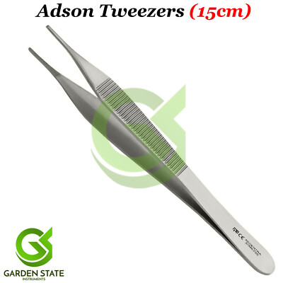 Dental Adson Tweezers 15cm Plier Cotton Dressing Medical Thumb Forceps Serrated