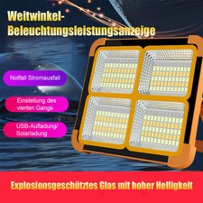 1000W LED Arbeitsleuchte Aufladbar Baustrahler Flutlicht Werkstattlampe USB IP66