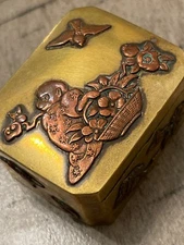 Antique Genuine Meiji era Japan shakudo trinket box 060725hFEZ@I