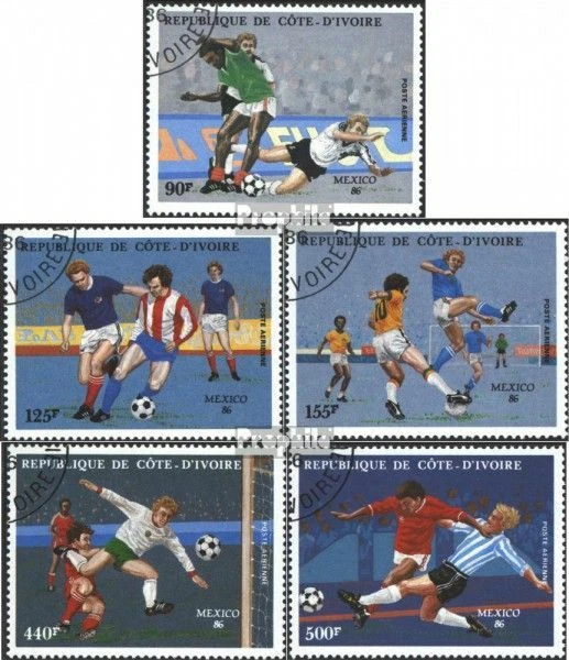 Elfenbeinküste 913-917 (kompl.Ausg.) gestempelt 1986 Fußballweltmeisterschaft, M - Bild 1 von 1