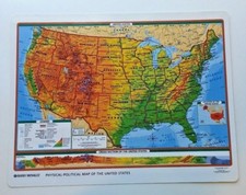 Lrg United States  World Desk Map Geography History US Grade 4 5 6 7 8 9 10 11 