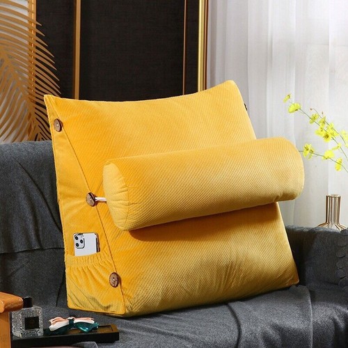 Triangle Reading Pillow Sofa Waist Cushion Wedge Backrest Soft Back Rest Pillows - Picture 30 of 39
