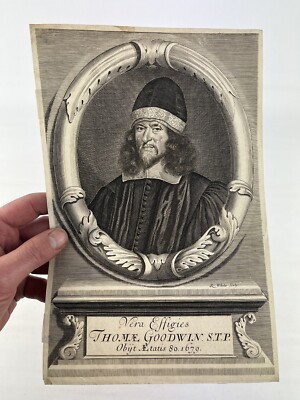 ANTIKER DRUCK 1681 ~ THOMAS GOODWIN ~ PURITANISCHER PREDIGER ~ KAPLAN ZU OLIVER CROMWELL
