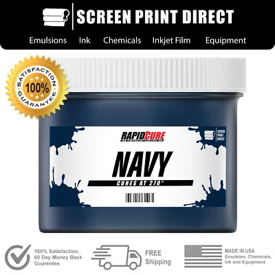 ECOTEX® SCREEN PRINT DIRECT™ RAPID CURE Navy Blue - Screen Printing Plastisol Ink - Low Temp Cure 270F - All Sizes