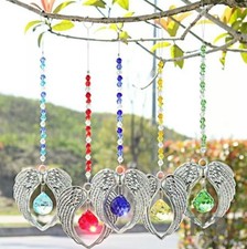 LARGE CRYSTAL GUARDIAN ANGEL WINGS sun catcher SUNCATCHER dream comes gift pouch