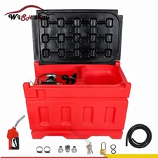 Portable 48 Gallon Fuel Tanks with 12V DC Gasoline Fuel Transfer Pump 15 GPM