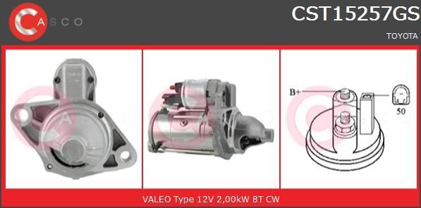 Démarreur Toyota Verso et Avensis Break 2.0 et 2.2 D4D pour moteur diesel