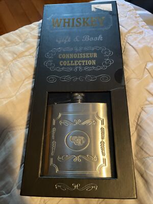 WHISKEY GIFT & BOOK FLASK SET CONNOISSEUR COLLECTION AUTHENTIC NEW 