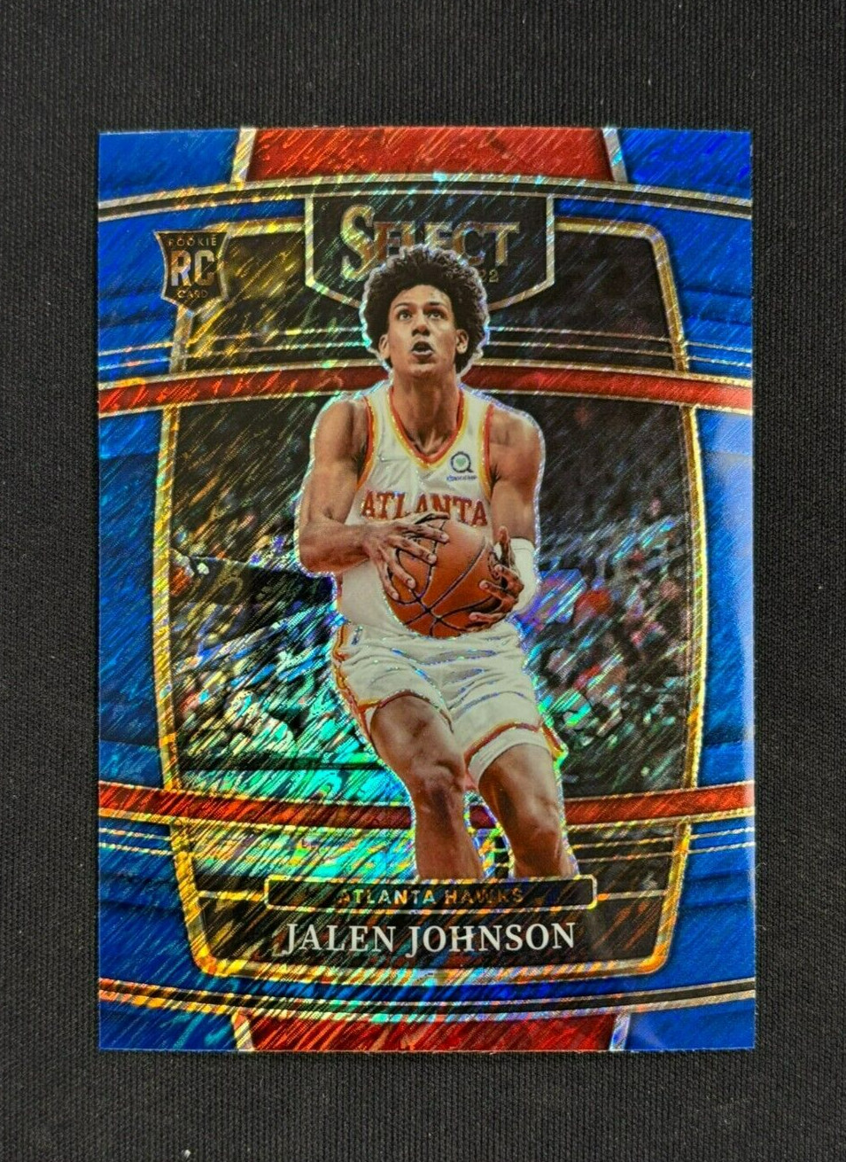 2021-22 Panini Select NBA Jalen Johnson Concourse Blue Shimmer PRIZM Rookie #17