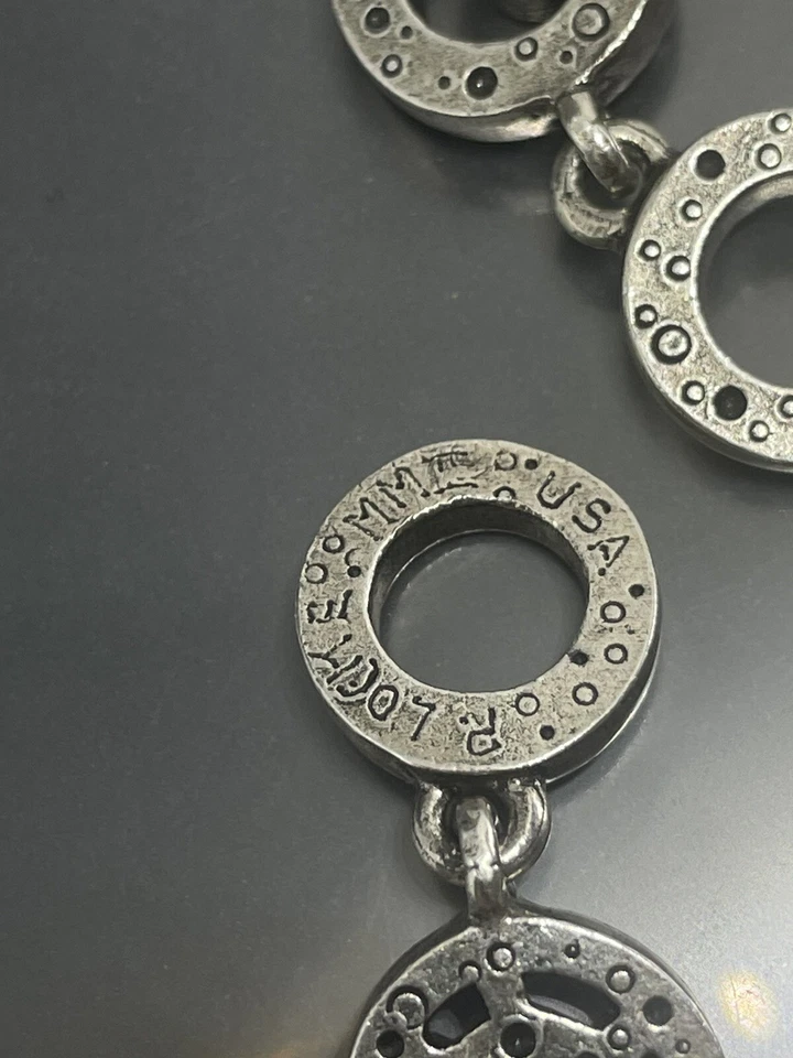 Patricia Locke USA Signed Silvertone Swarovski Multicolor Crystals 6.7” Bracelet - Image 4 of 4