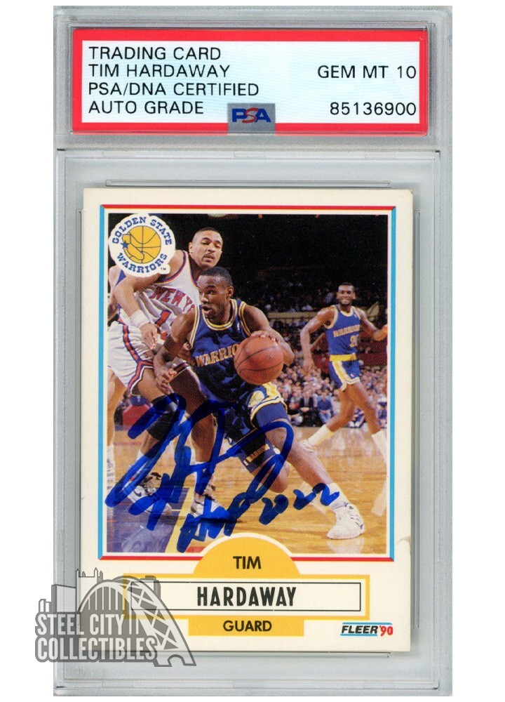 Tim Hardaway HOF 2022 1990 Fleer Autograph Rookie Card #63 PSA/DNA 10