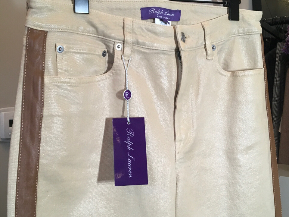Ralph Lauren Cotton Leather Trim Tuxedo Jeans 2676-5-101020 image 4