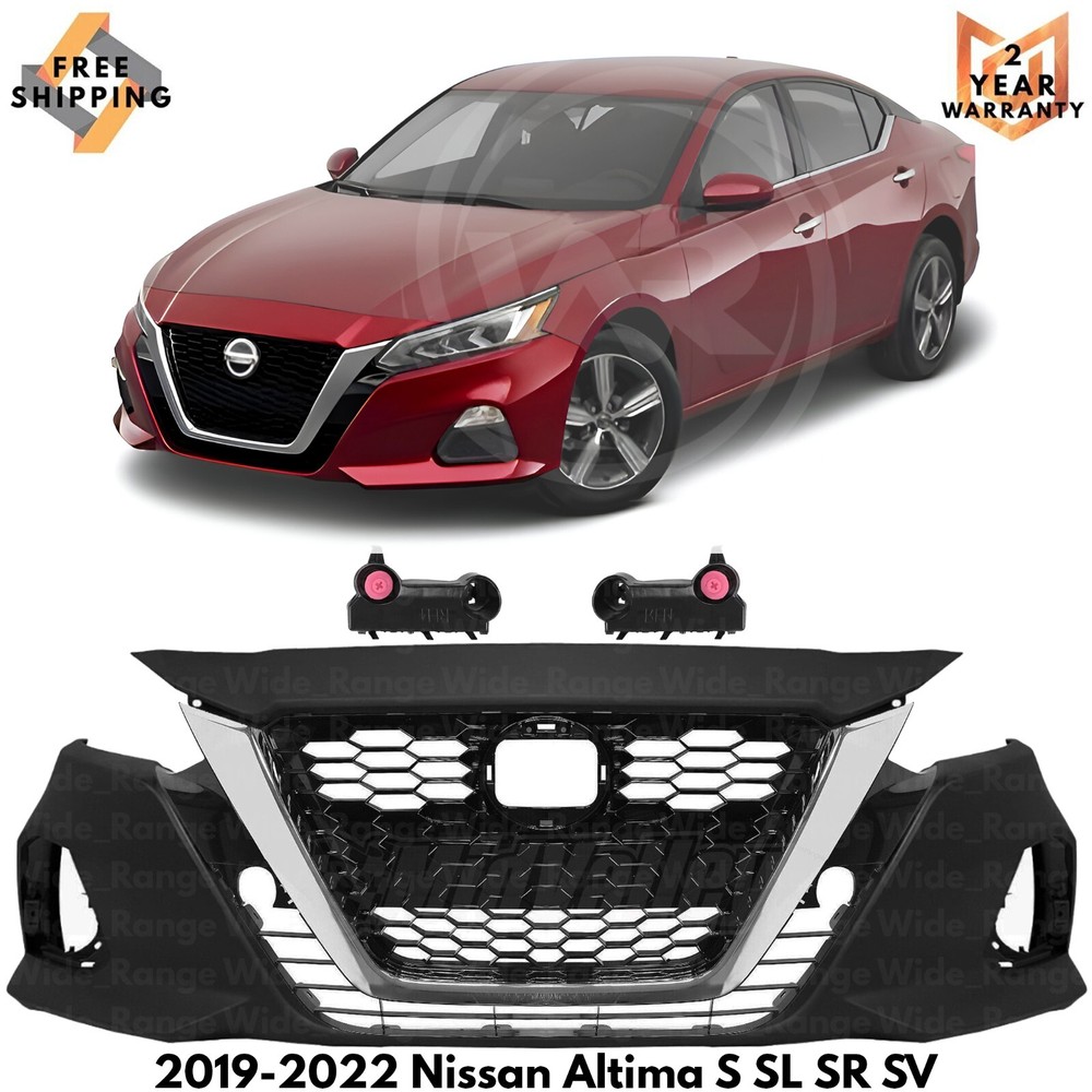 2019-2022 Nissan Altima Front Bumper Cover & Grille Set - Paintable