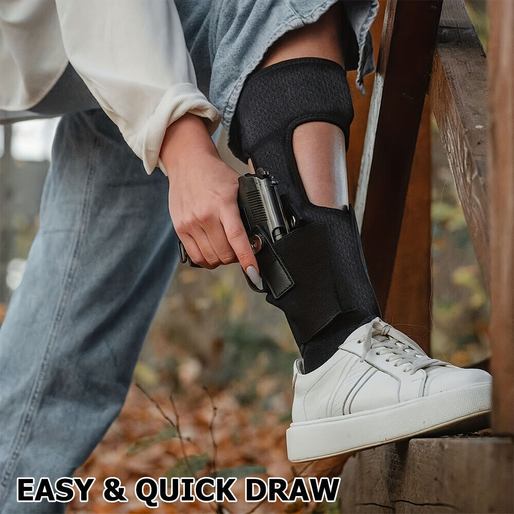 Ankle Leg Gun Holster Tactical Pistol Concealed Carry with Magazine Holder Pouch