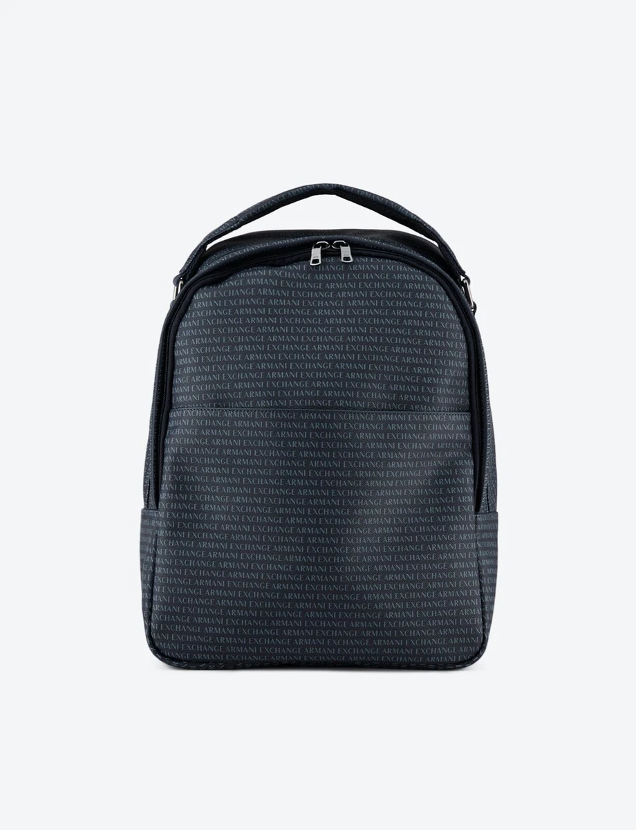 ARMANI EXCHANGE MEN All Over Logo Writing Backpack