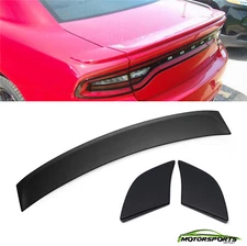 For 2011-2018 Dodge Charger Matte Black Rear Trunk Wing Spoiler 3pcs OE Style