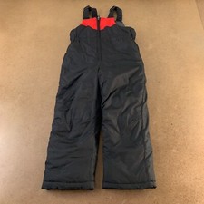 Arctic Quest Unisex Kids Size 5/6 Black/Red Snow Bib Overall New