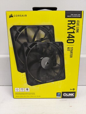 CORSAIR iCUE LINK RX140 Starter Kit - 2 Pack - New - Factory Sealed