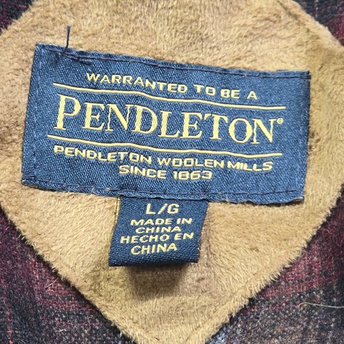 Pendleton Burgundy Sherpa Fleece Jacket Wool Blend, Women's Large - Picture 4 of 11